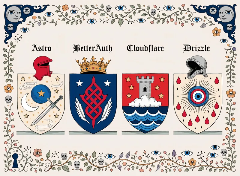 Heraldic coats of arms for the ABCD System — Astro, Better Auth, Cloudflare, and Drizzle